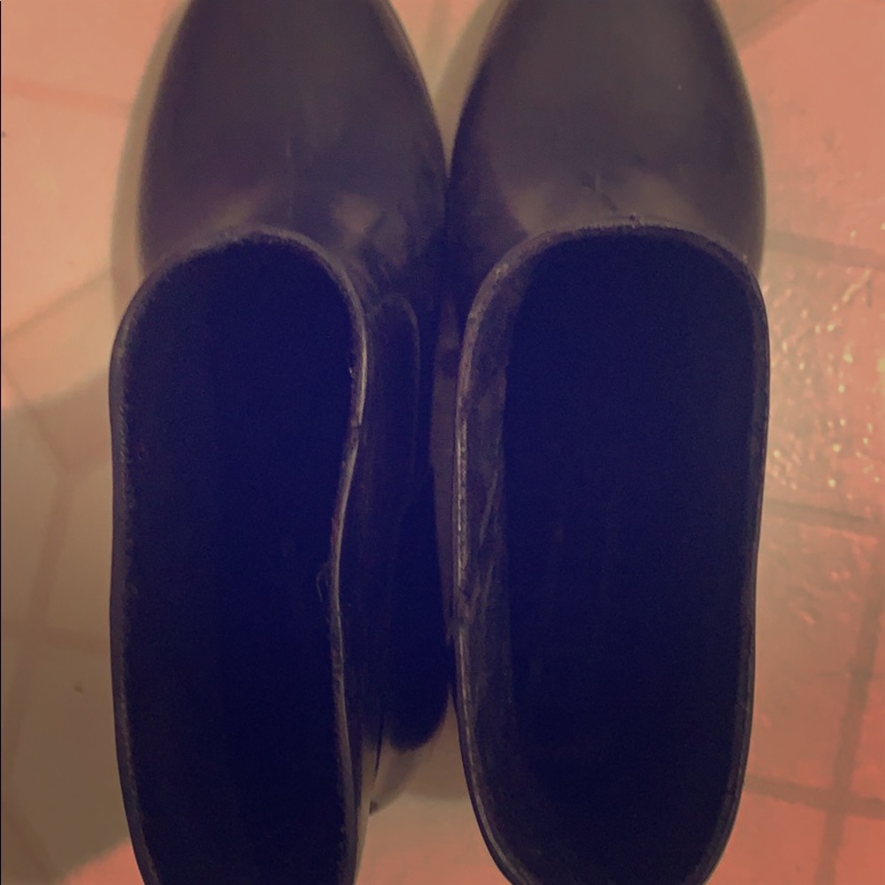 Black high heal rain boots